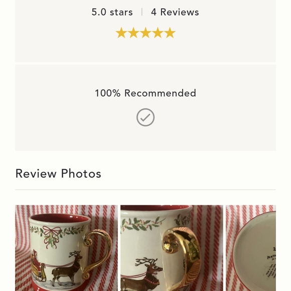 Anthropologie Nathalie Lete Santa's Sleigh Mug - Metallic gold & Bordeaux - Picture 11 of 14